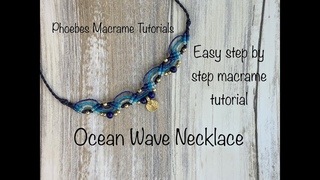 Ocean Wave Necklace | Macrame tutorial | How to make a macrame necklace | Easy DIY macrame jewellery