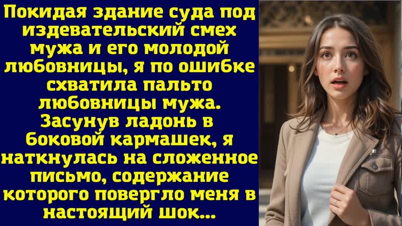 Покидая здание суда под издевательский смех мужа и его