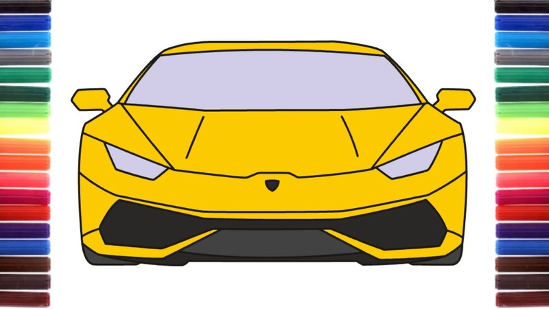 How to draw a car Lamborghini Huracan Front View step by