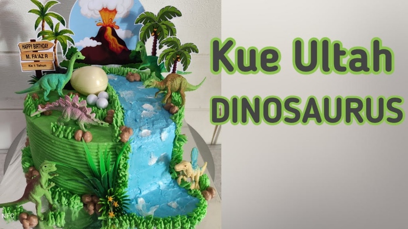 Cara Membuat Kue Ultah Dinosaurus Dengan Hiasan Air