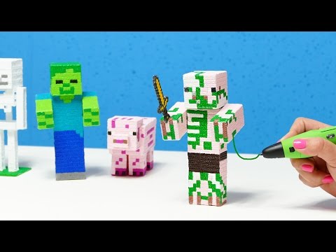 3 D РУЧКА СВИНОЗОМБИ МАЙНКРАФТ, РИСУЮ 3 D РУЧКОЙ, 3 D PEN DIY ZOMBIE