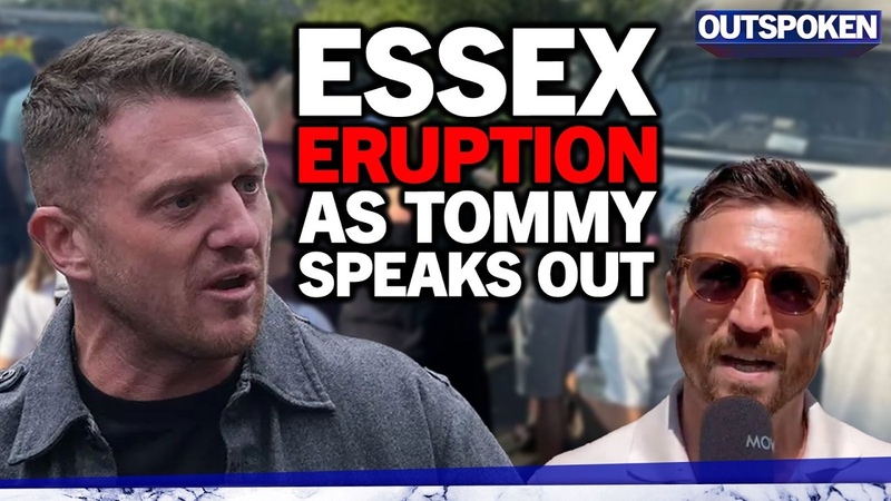 Absolute scum Tommy Robinson lashes out as Essex erupts over violent clash outside migrant
