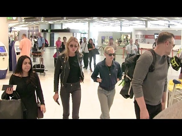 EXCLUSIVE Kristen Stewart and GF Stella Maxwell at Orly Airport in