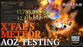 Diablo 4: X'Fal's Meteor Build Testing Abattoir of Zir / AoZ. How Big Can We Push those Numbers