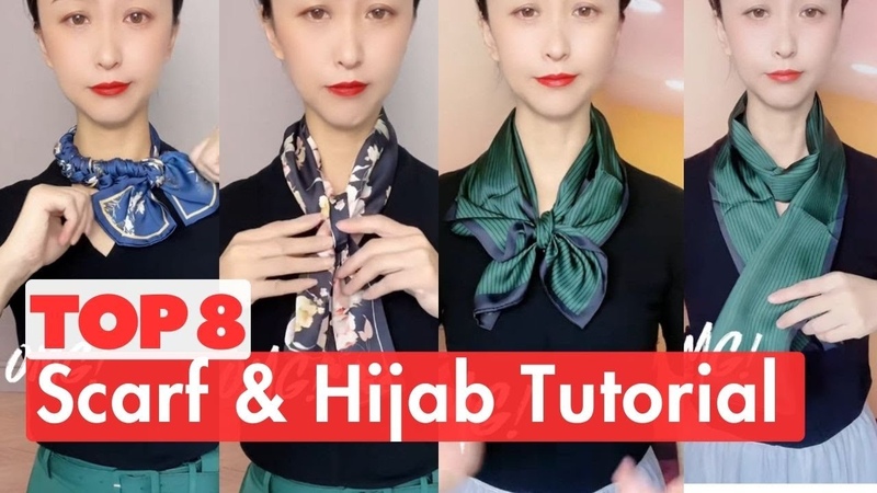 The 8 Most Popular Scarf Tie Methods, Stylish Headscarf, Wear Gilrs P20 Necktie, scarftie,
