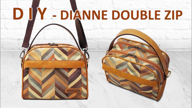 DIY Dianne Double Zip Crossbody How to make shoulder bag Tutorial membuat tas dual