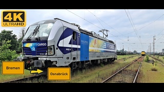 4K Fhrerstandsmitfahrt Bremen Hbf nach Osnabrck Hbf ber Bramstedt,Syke, Diepholz,Lemfrde