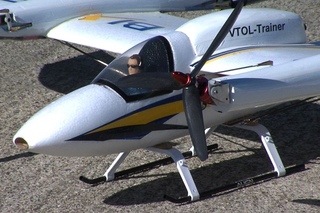 Norio pilots the Bixler tilt rotor flying around nasa