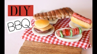 Backyard BBQ - Polymer Clay Food Tutorial - RIbs, Hot Dogs, Cheeseburger, Hamburger, Vegetable Kabob