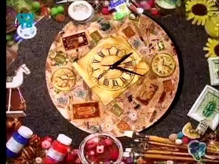 Декупаж. Декорируем поднос и часы, используя трехслойные бумажные салфетки. Мастер класс
