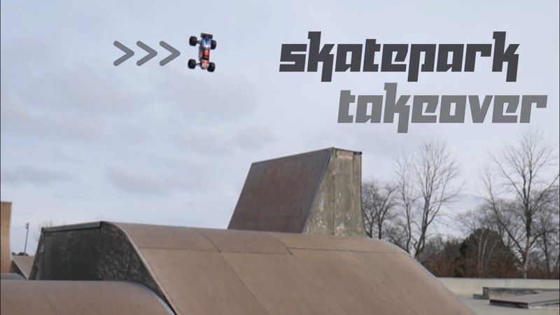 SKATEPARK TAKEOVER w, Traxxas Next Gen E Revo 2. 0, Bashing Edit Raw Footage, Overkill