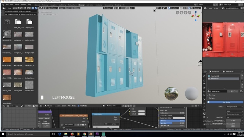 modeling school corridor lockers in blender 2.