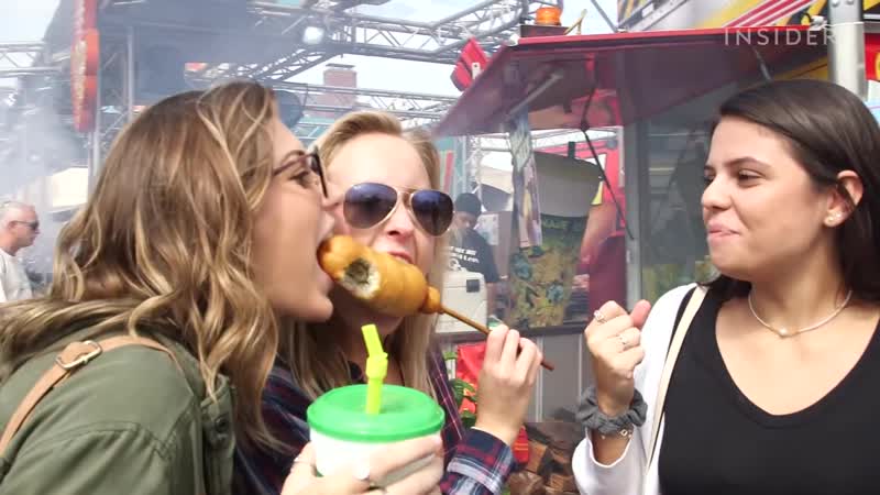 Корн дог с огурцом. Corn Dogs Are Stuffed With