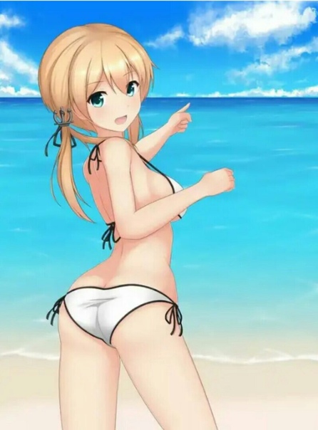 Young bikini anime outdoor