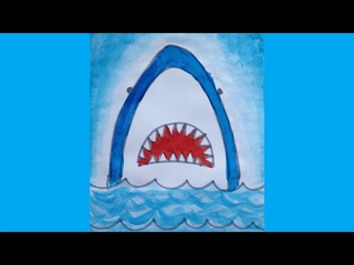 Акула (Shark) - Простое рисование для начинающих (Easy painting for beginners)