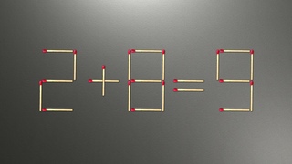 Match puzzle - move 1 match to make equation correct | Matchstick puzzle 2+8=9