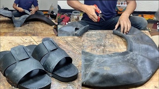 Membuat sandal dari limbah marset ban