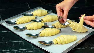 Ingenious homemade croissants, using the tablespoon. A trick learned from a famous pastry chef!