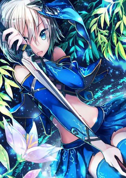 Anime girl blue hair blue eyes