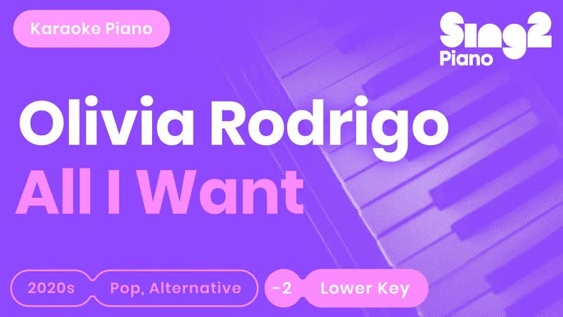 All I Want Karaoke, Olivia Rodrigo ( Piano