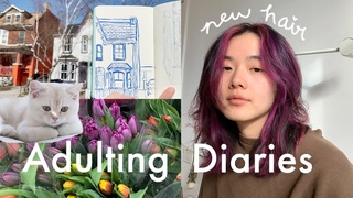 a wholesome week off: visiting my favorite shops/cafes, drawing, being a cat nanny & dyeing my hair