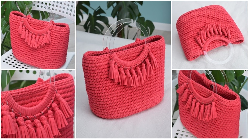 Getting Ready for Summer Crochet Tote Bag with Tassels Готовимся к лету МК Сумка