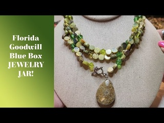 AWESOME JEWELRY JAR! Florida Goodwill Blue Box!