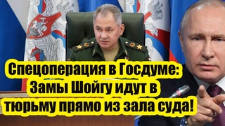 МАССОВЫЕ ОТСТАВКИ - Спецоперация в Госдуме: Замы Шойгу идут в тюрьму прямо из зала суда!