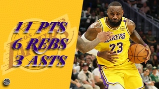 LeBron James 11 pts 6 rebs 3 asts vs Bucks 2024 Preseason