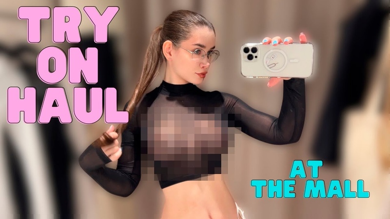 Transparent Clothes with Laurel, See Through Try On Haul At The Mall 4