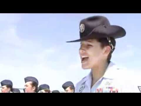 Dee Dees Air Force Squadron TRS320 marching to their